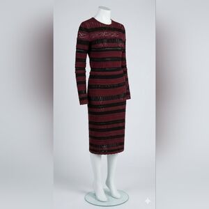Alexander McQueen Burgundy and Black Knit Top